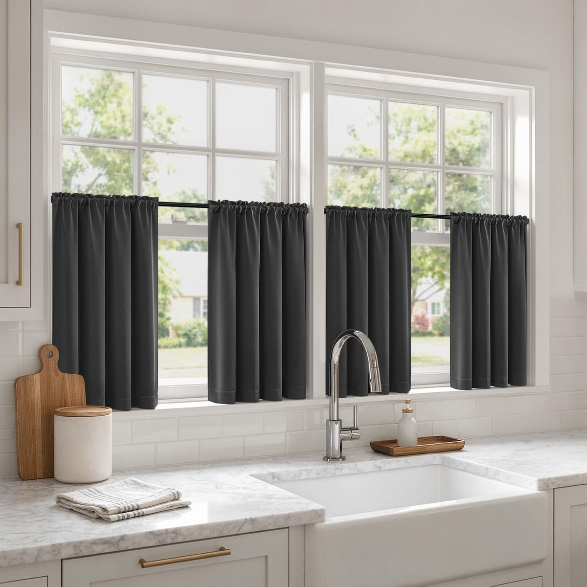 MIULEE Sage Green Blackout Curtains 63 Inch Length for Bedroom 4 Panels