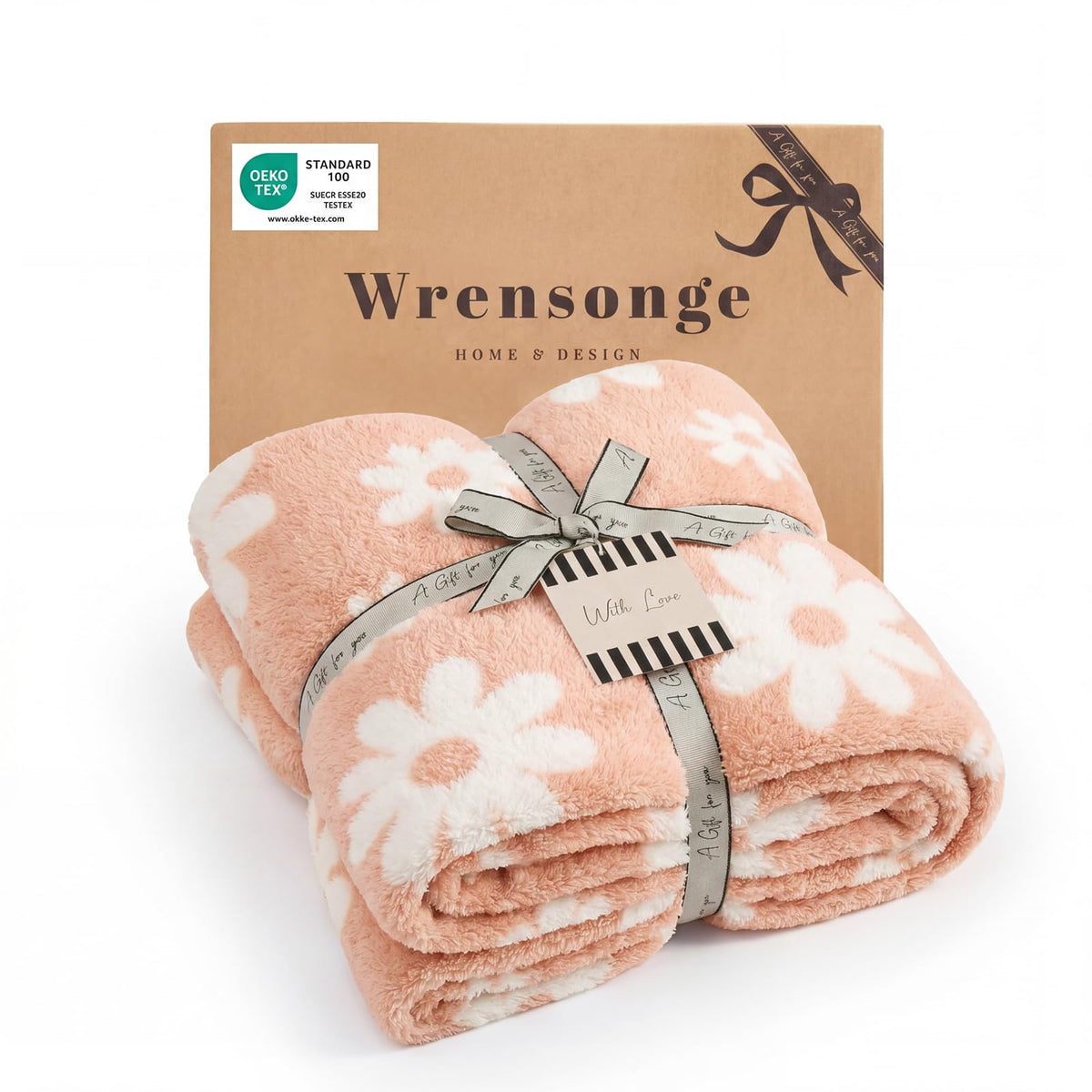 WRENSONGE Soft Checkered Throw Blanket for Couch-Cozy Warm Knitted Blankets