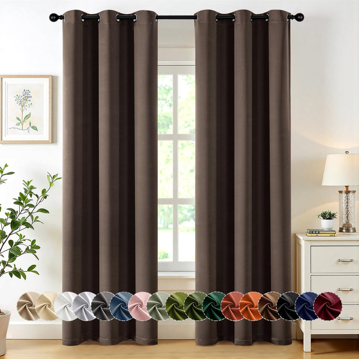 MIULEE Blackout Curtains for Bedroom 2 Panels 40 x 84 Inch Long Black