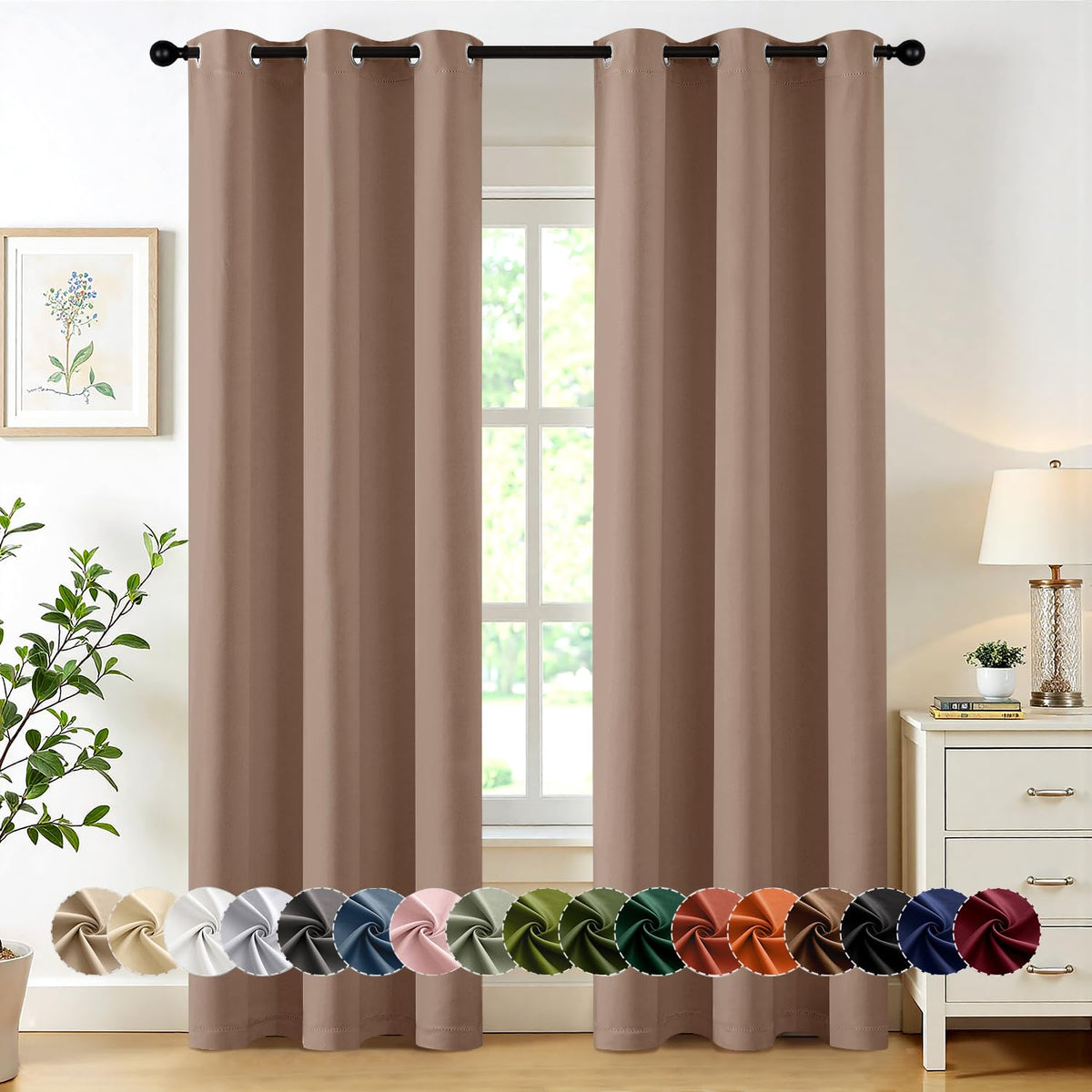 MIULEE Blackout Curtains for Bedroom 2 Panels 40 x 84 Inch Long Black