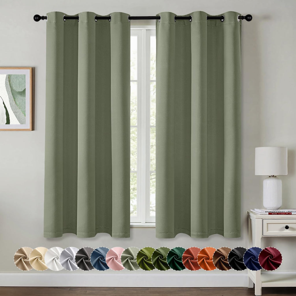 MIULEE Blackout Curtains for Bedroom 2 Panels 40 x 84 Inch Long Black