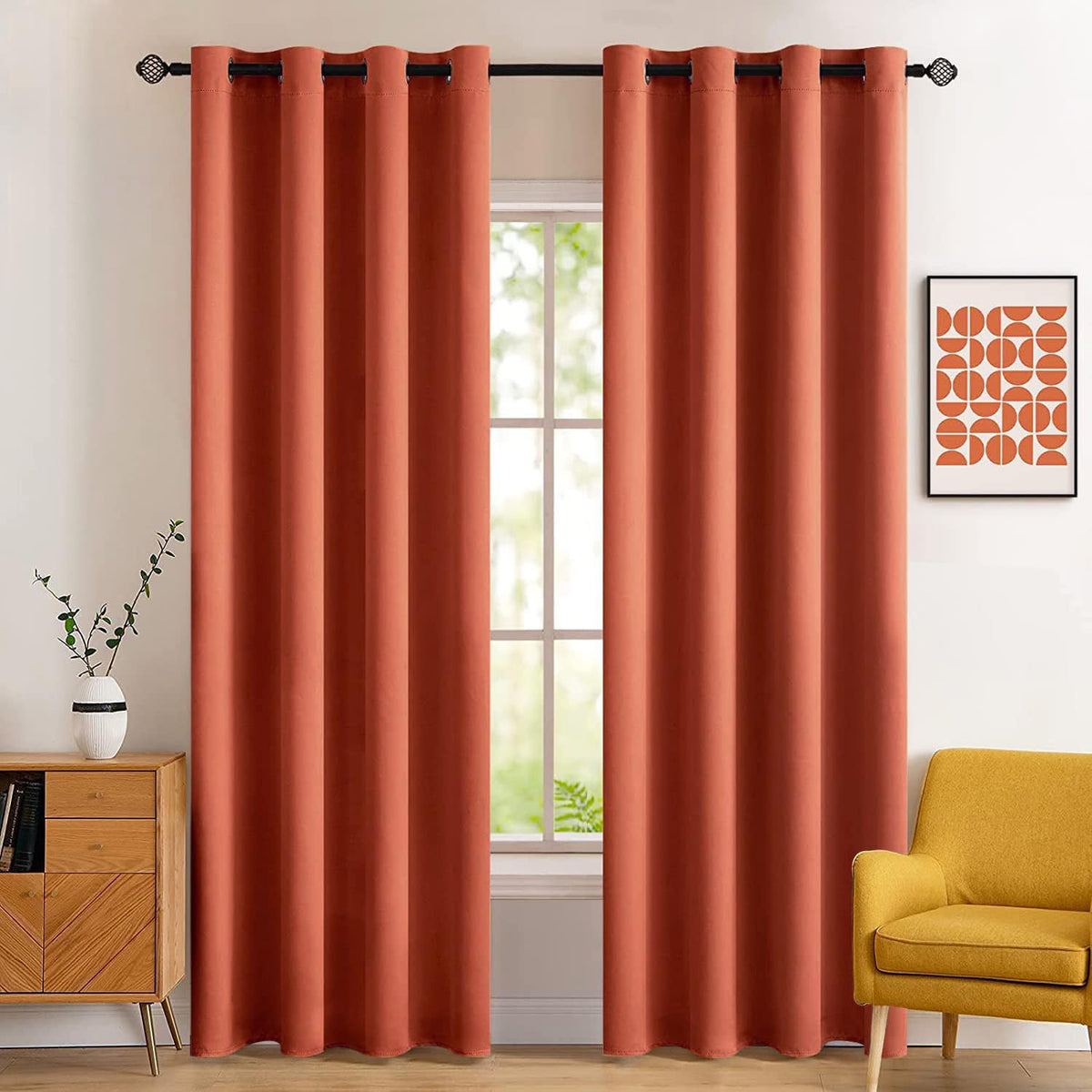 MIULEE Beige Blackout Bedroom Curtains Drapes 84 Inch Long 52"x84"