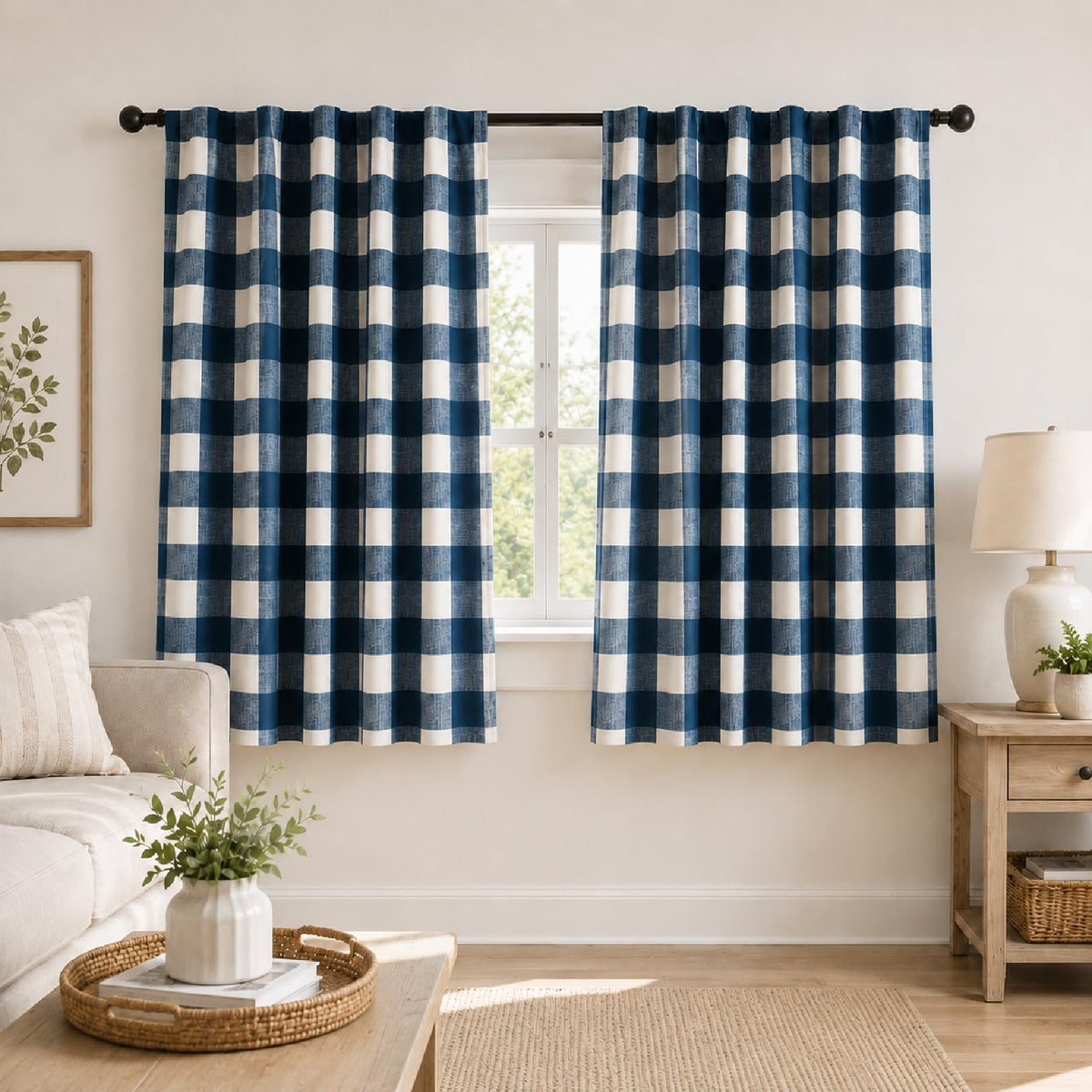Blackout Curtains for Bedroom, Buffalo Plaid Curtains for Living Room