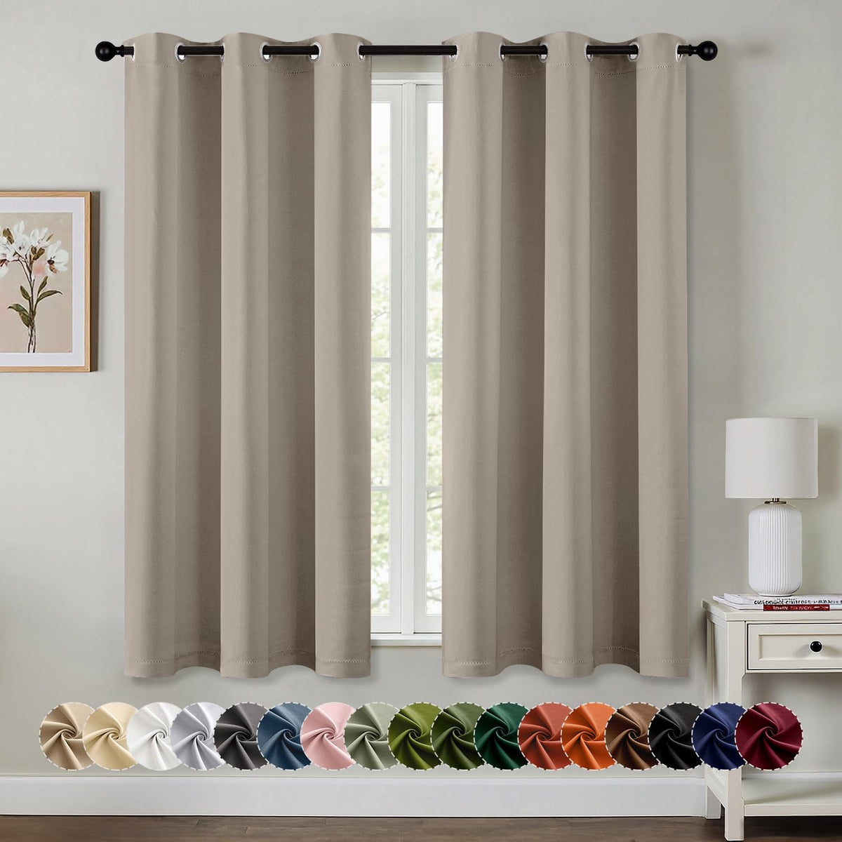 MIULEE Blackout Curtains for Bedroom 2 Panels 40 x 84 Inch Long Black