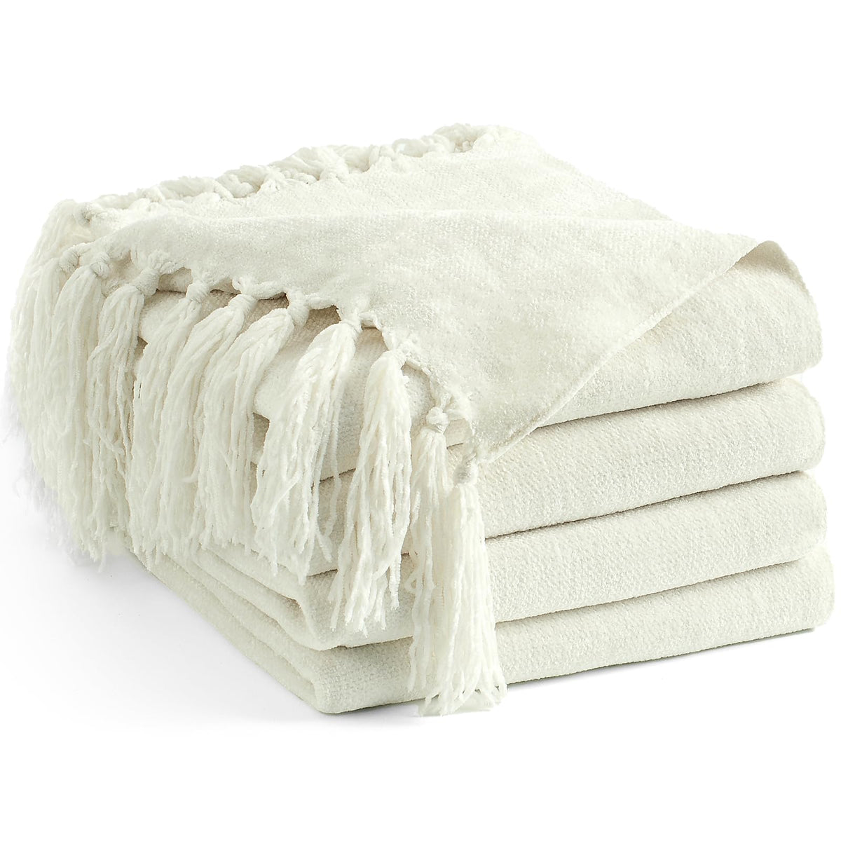 Chenille Throw Blanket for Couch 50" x 60", Olive Green