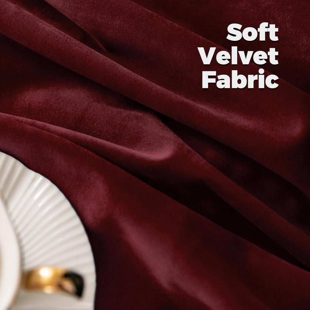 BGment Christmas Red Velvet Curtains 96 Inches for Living Room, Thermal Room Darkening Curtains Sound Reduce Drapes with Back Tab and Rod Pocket for French Door, 2 Panels, 52 x 96 Inch