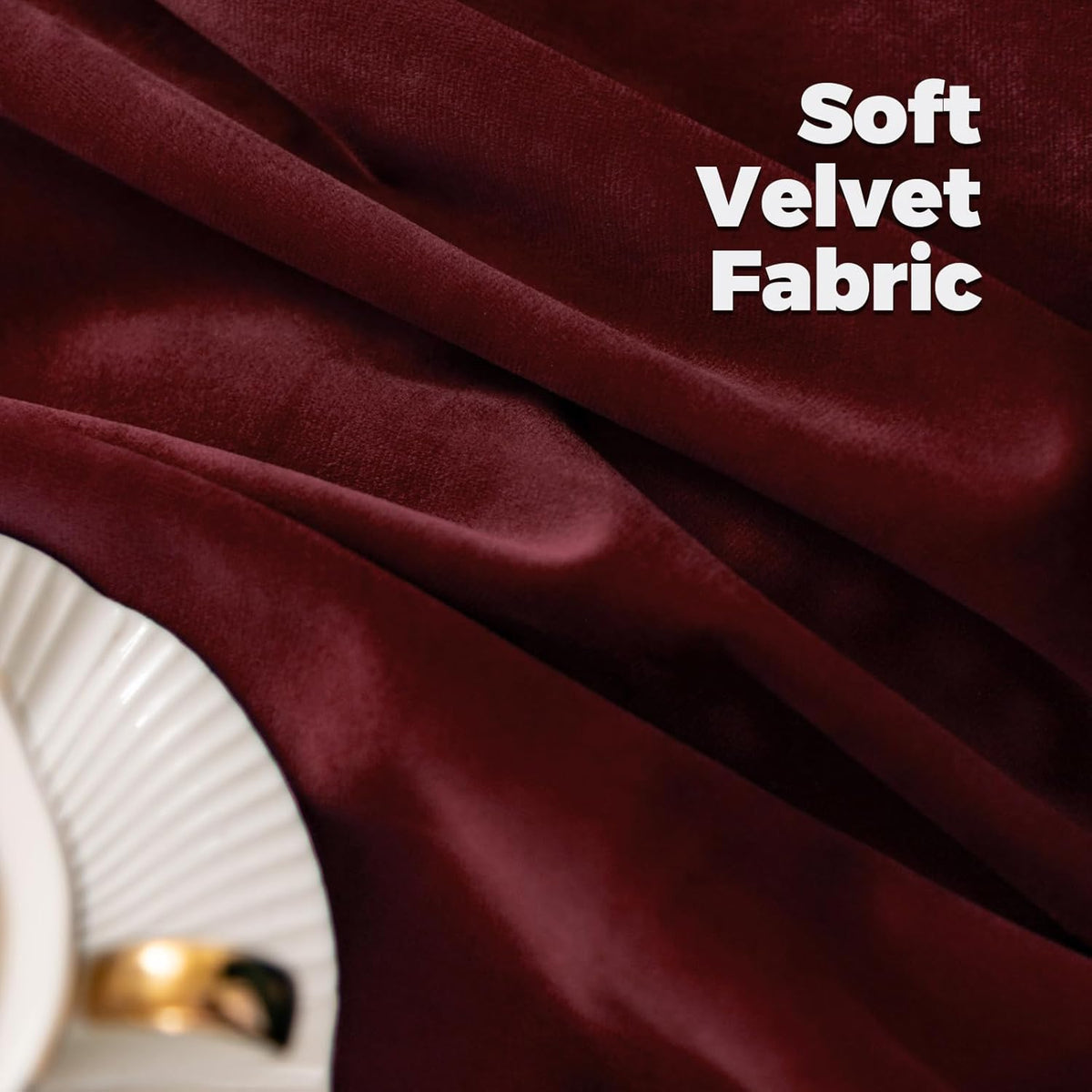 BGment Christmas Red Velvet Curtains 96 Inches for Living Room, Thermal Room Darkening Curtains Sound Reduce Drapes with Back Tab and Rod Pocket for French Door, 2 Panels, 52 x 96 Inch