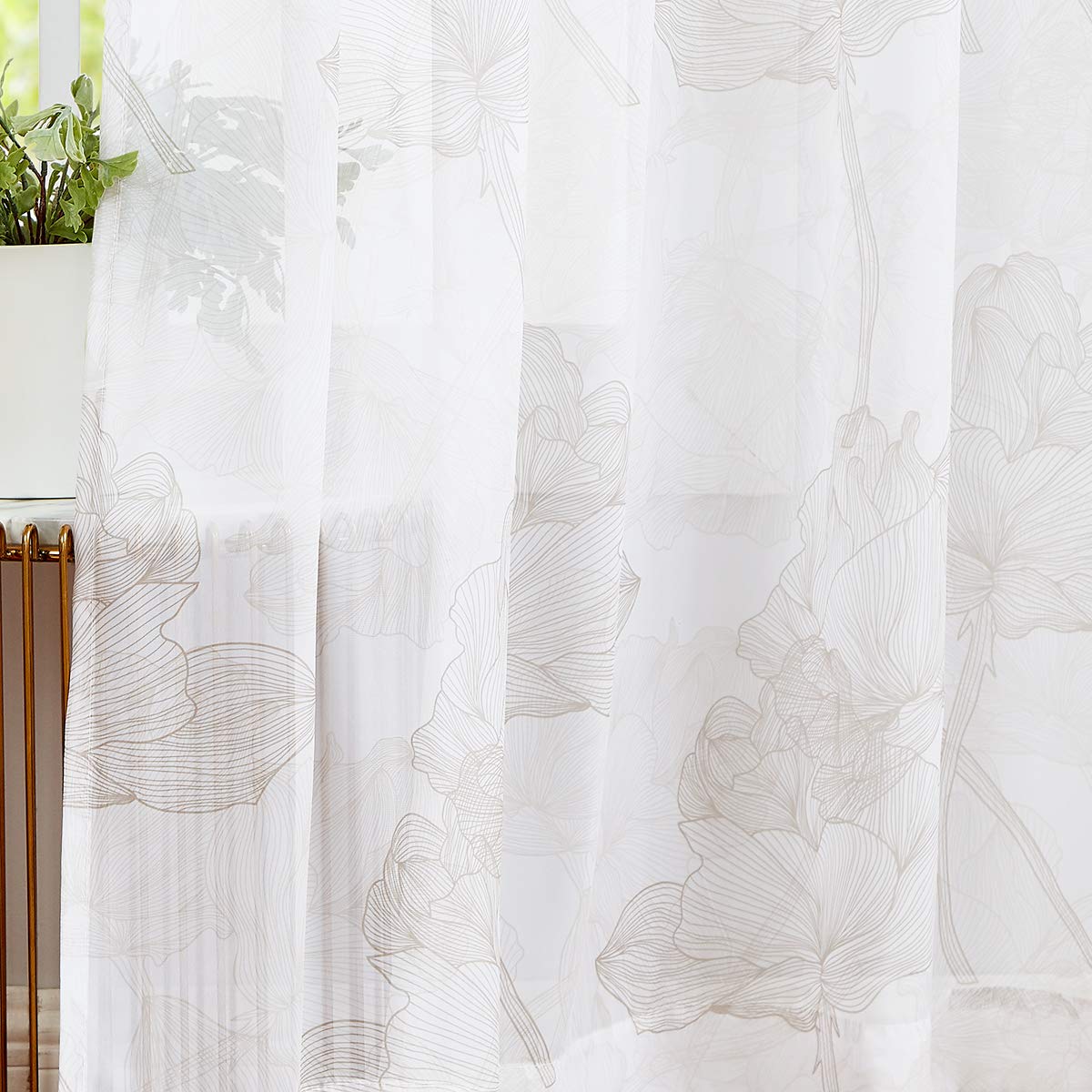 White Black Buffalo Check Curtains with PomPoms 45" SemiSheer Country Plaid
