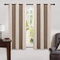 MIULEE 100% Blackout Linen Curtains for Bedroom 52x84 Inches Natural Beige