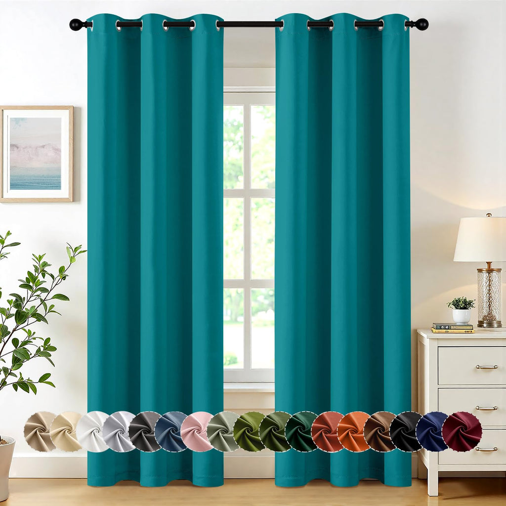 MIULEE Blackout Curtains for Bedroom 2 Panels 40 x 84 Inch Long Black