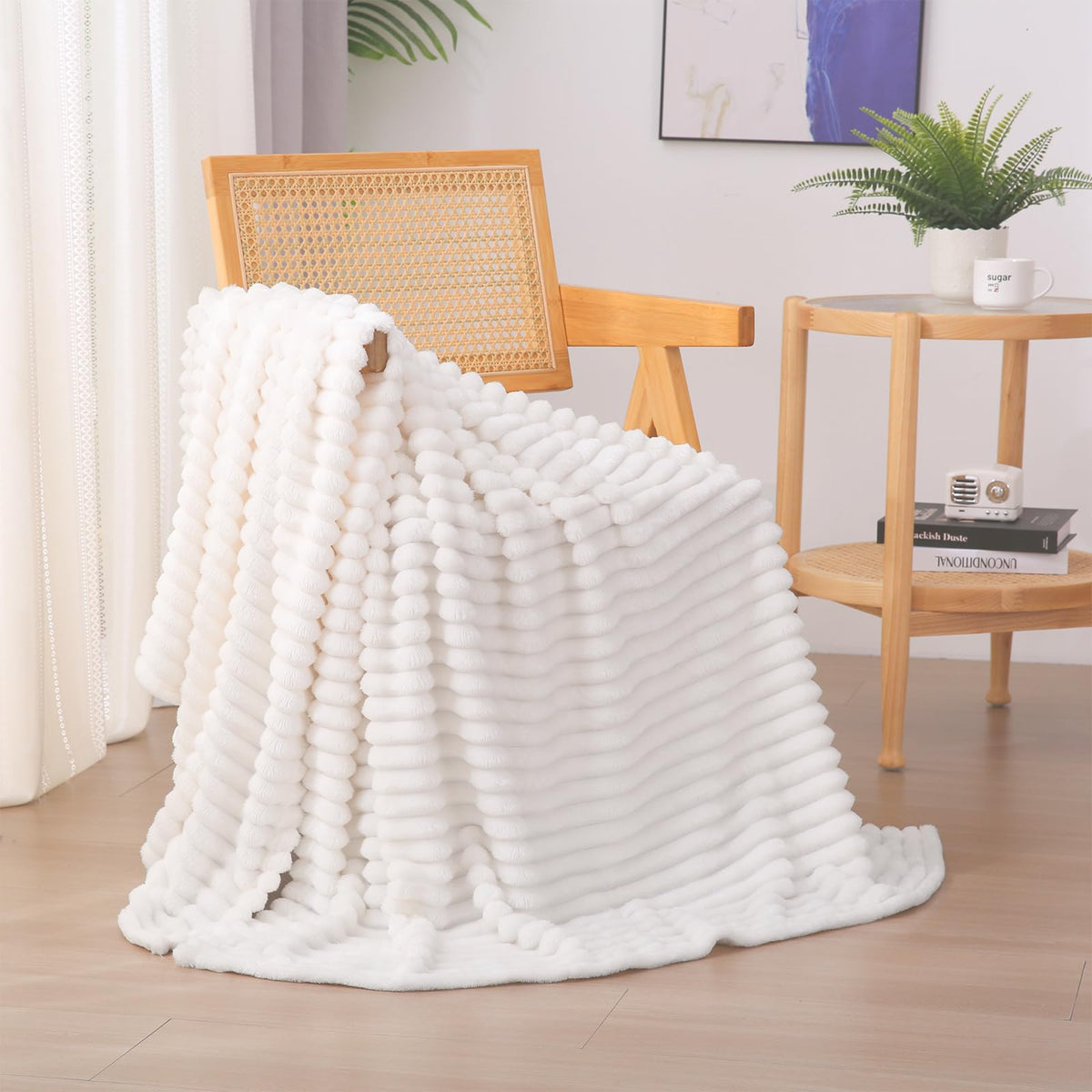 Sage Green Fleece Throw Blanket 50”×60” for Couch Sofa Livingroom