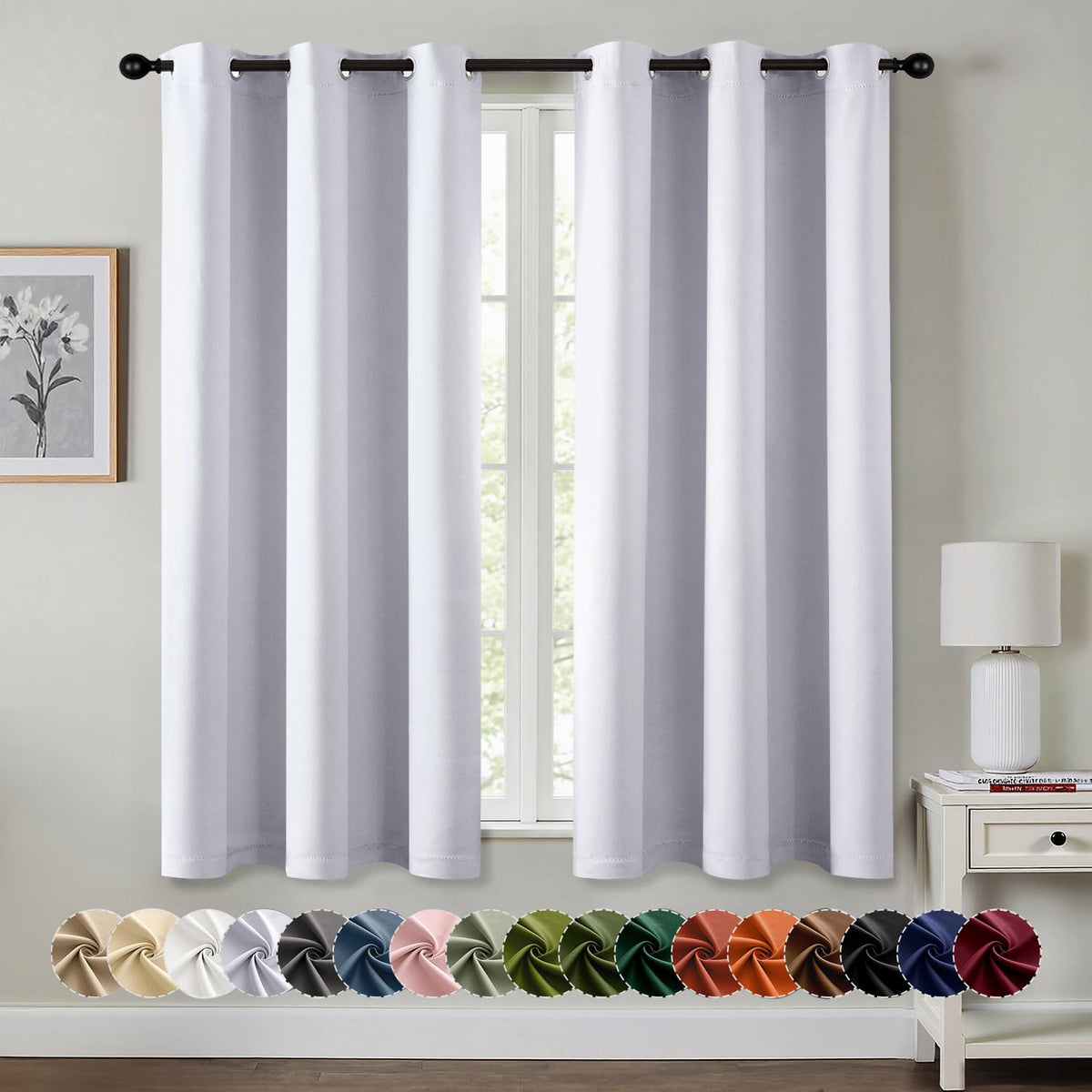 MIULEE Blackout Curtains for Bedroom 2 Panels 40 x 84 Inch Long Black