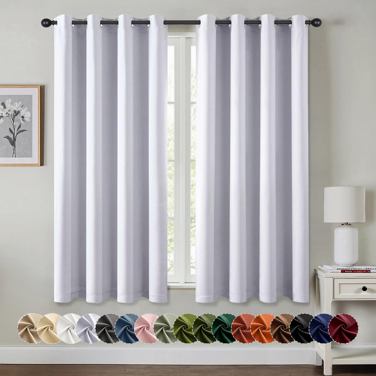 MIULEE Blackout Curtains for Bedroom 2 Panels 40 x 84 Inch Long Black