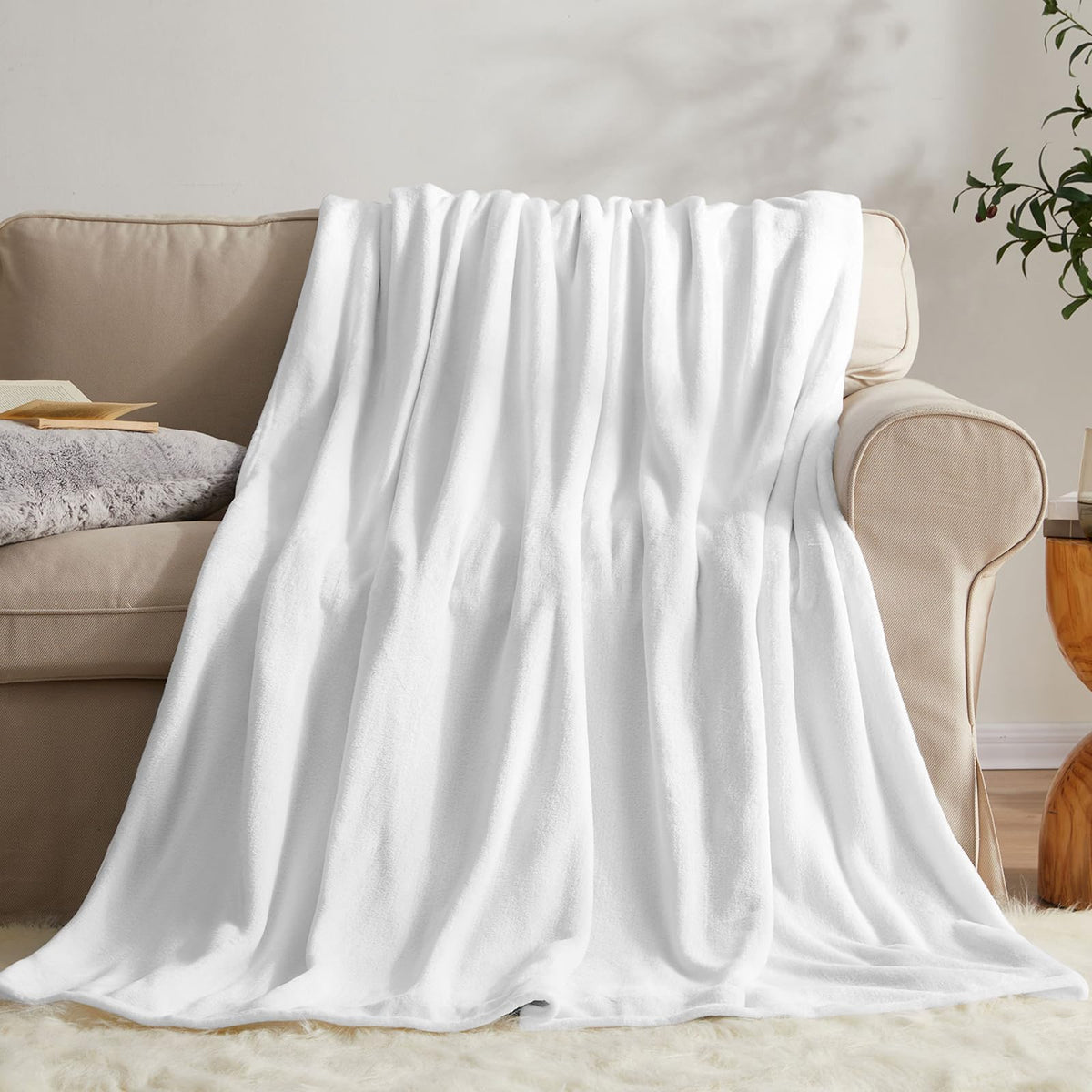 KMUSET Fleece Blanket Throw Size Grey Lightweight Super Soft Cozy Luxury Bed Blanket Microfiber Factory Shop