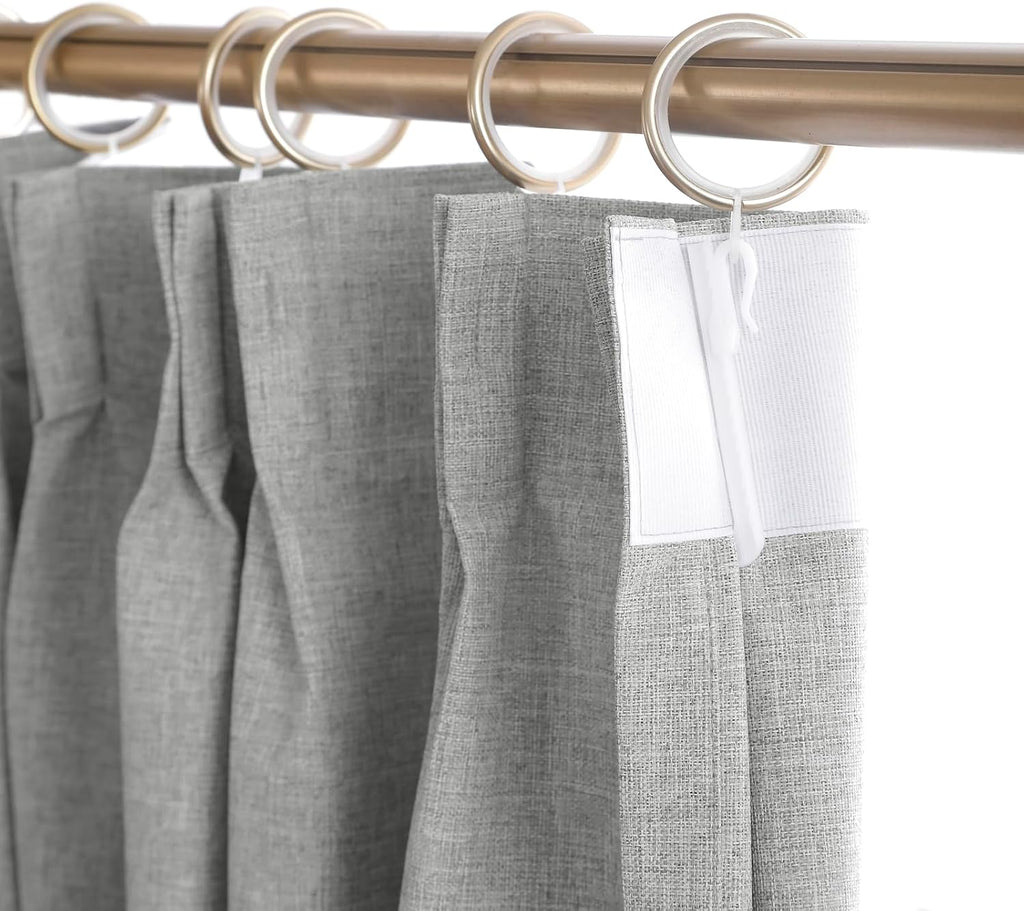 Linen 100% Blockout Curtains Pinch Pleated, 60W x 72L, 1 Panel