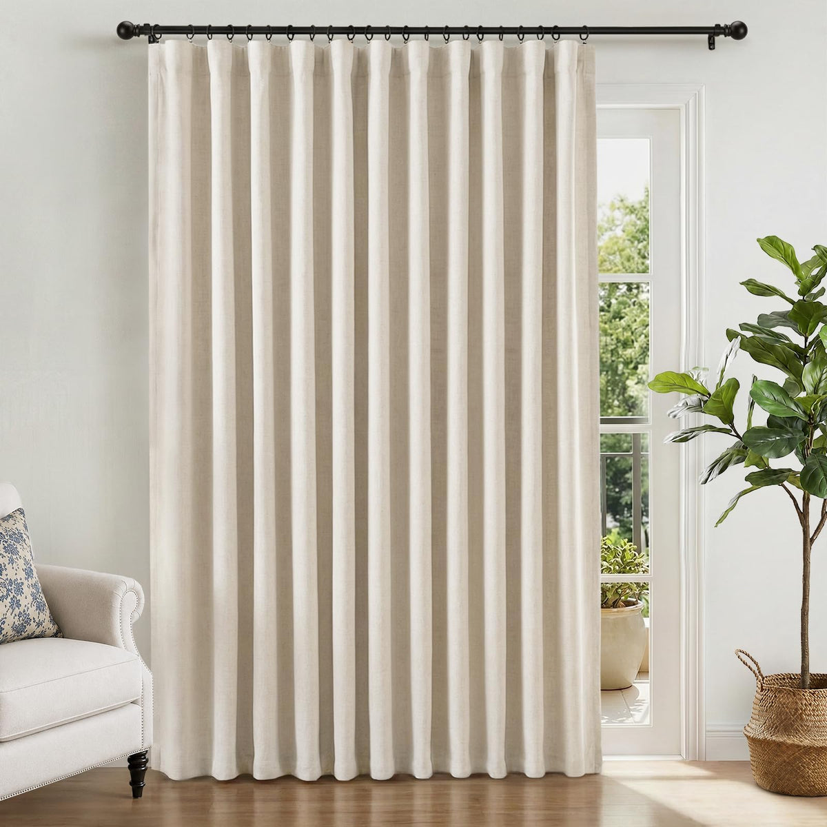 INOVADAY 100% Blackout Curtains for Bedroom Black Out Curtains 84 Inch Long