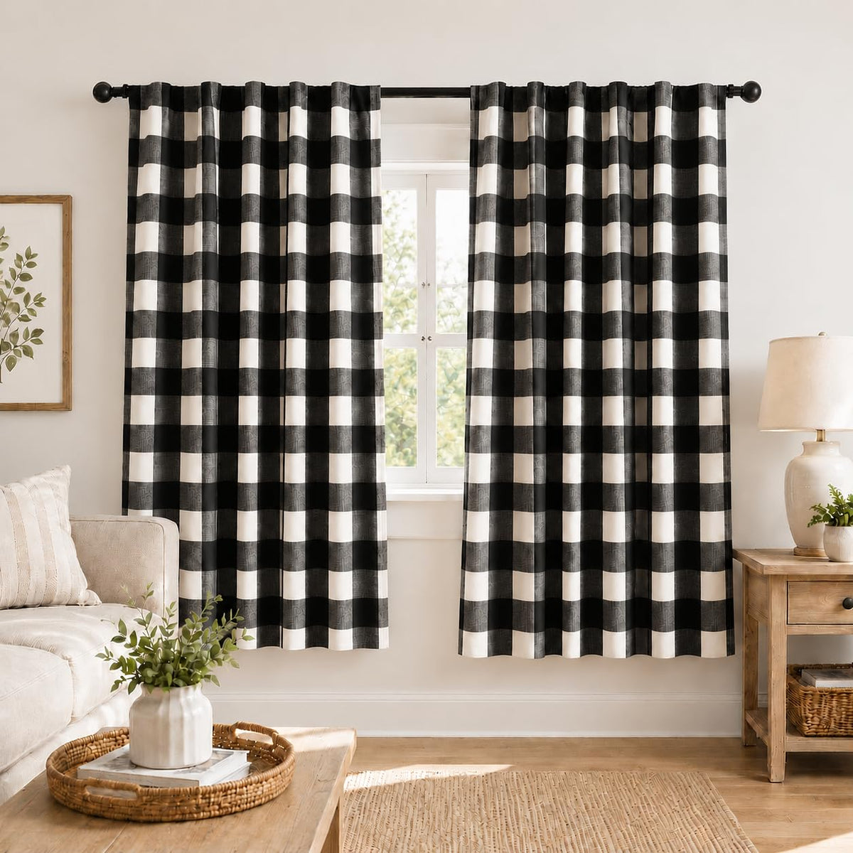 Blackout Curtains for Bedroom, Buffalo Plaid Curtains for Living Room