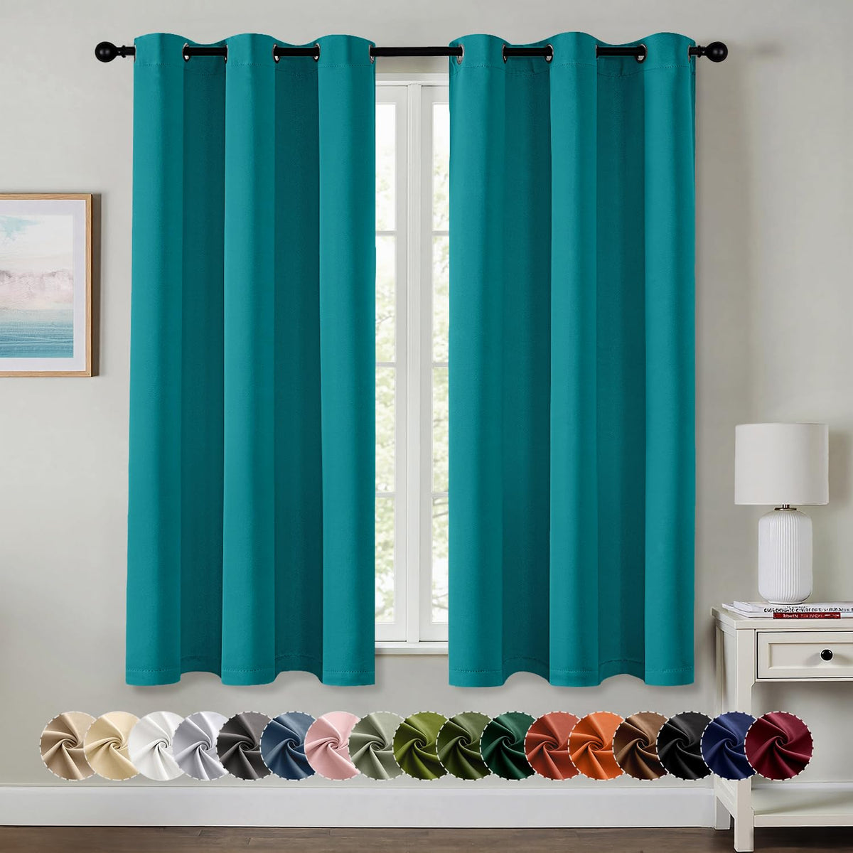 MIULEE Blackout Curtains for Bedroom 2 Panels 40 x 84 Inch Long Black