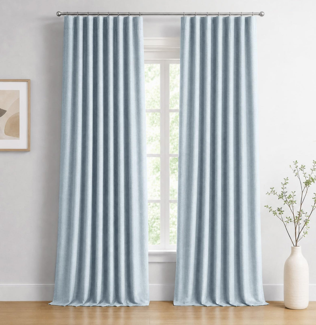 INOVADAY 100% Blackout Curtains for Bedroom Black Out Curtains 84 Inch Long