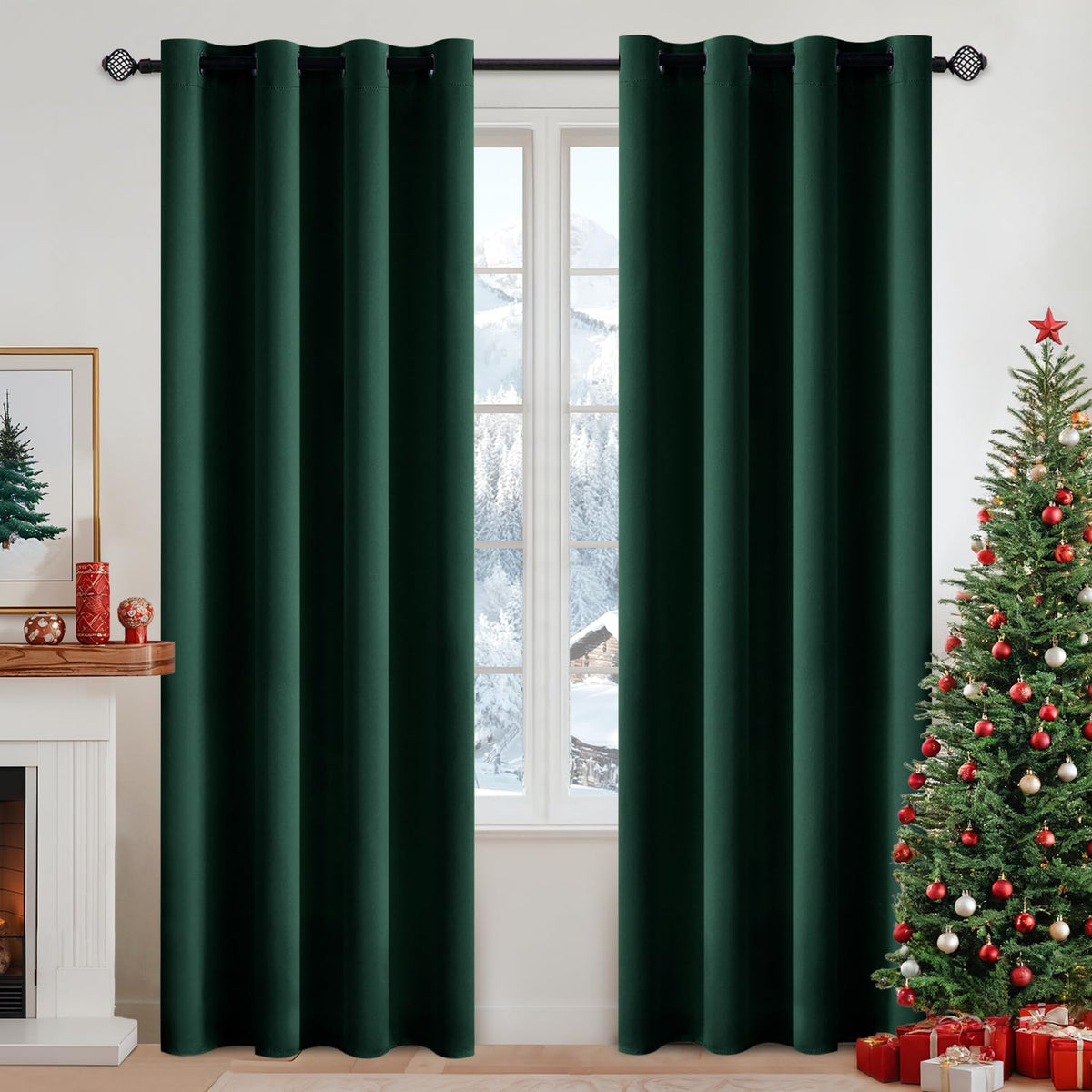 MIULEE Beige Blackout Bedroom Curtains Drapes 84 Inch Long 52"x84"