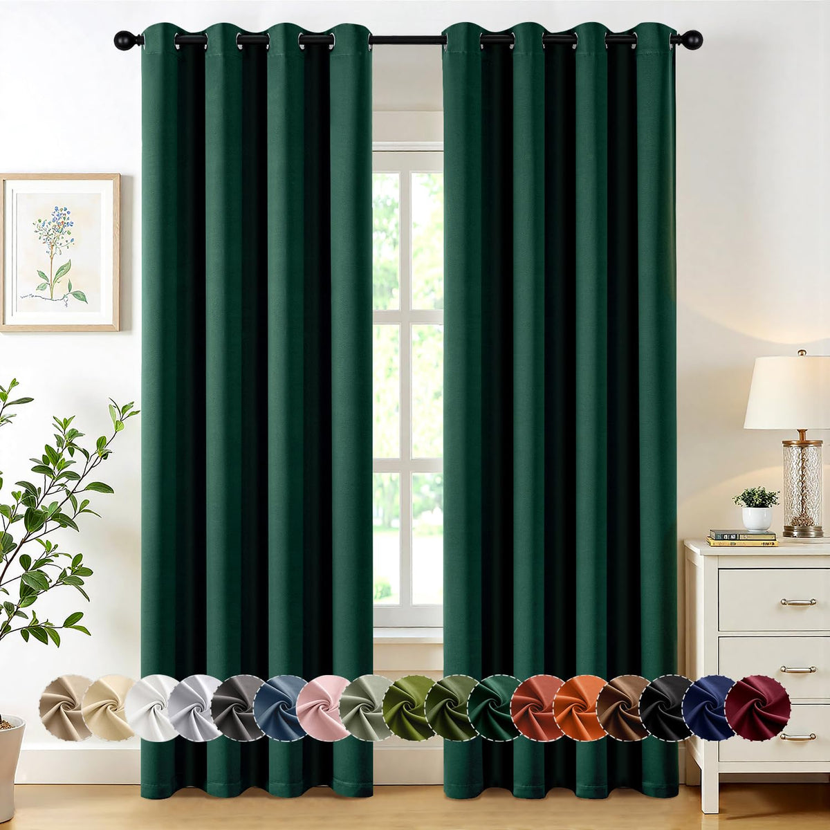 MIULEE Blackout Curtains for Bedroom 2 Panels 40 x 84 Inch Long Black