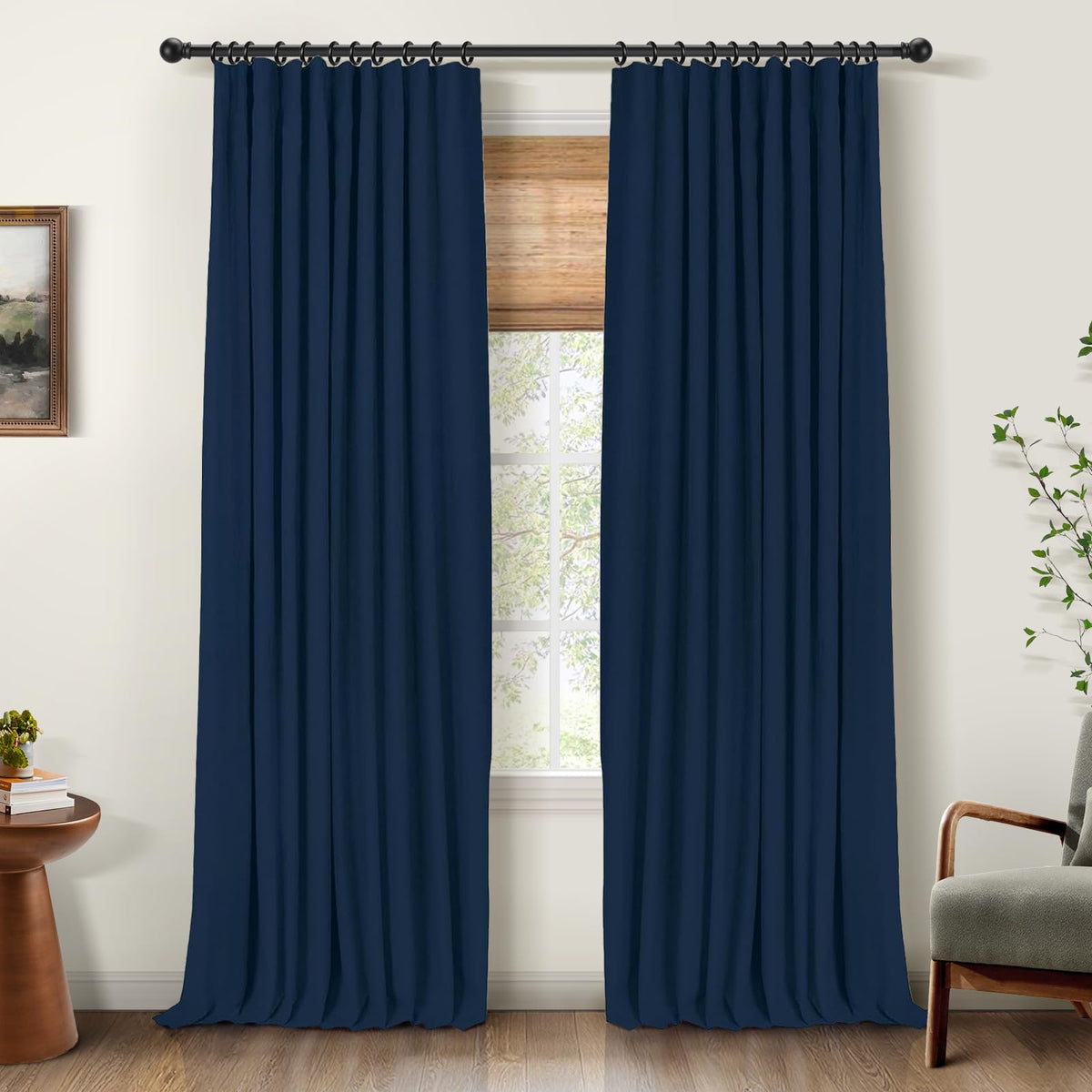 INOVADAY 100% Blackout Curtains for Bedroom Black Out Curtains 84 Inch Long