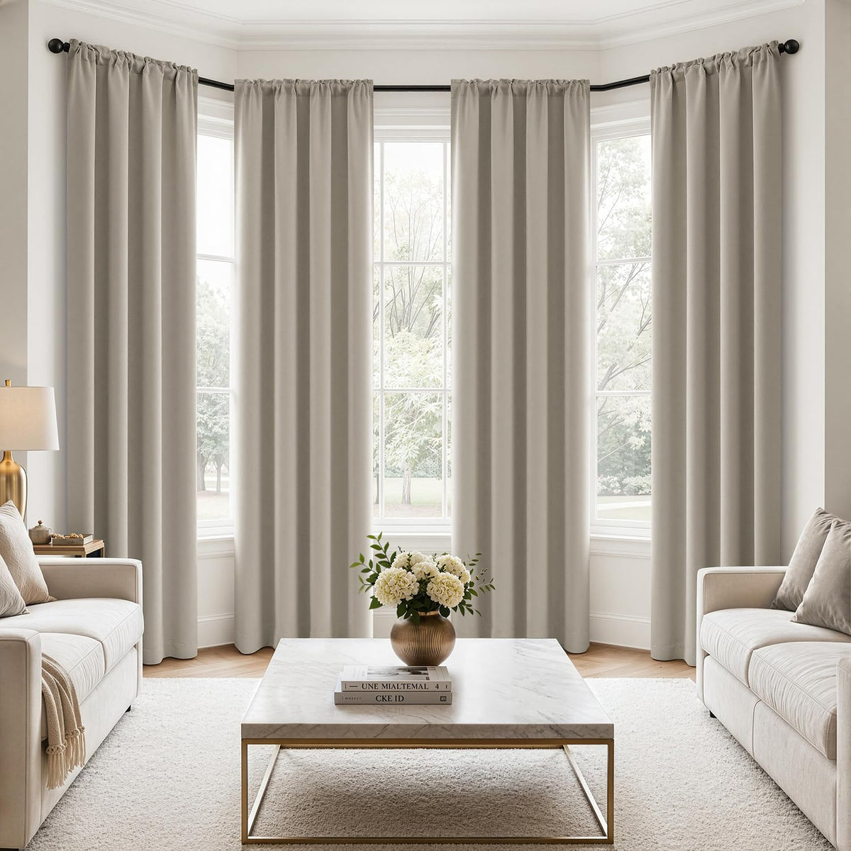 MIULEE Sage Green Blackout Curtains 63 Inch Length for Bedroom 4 Panels