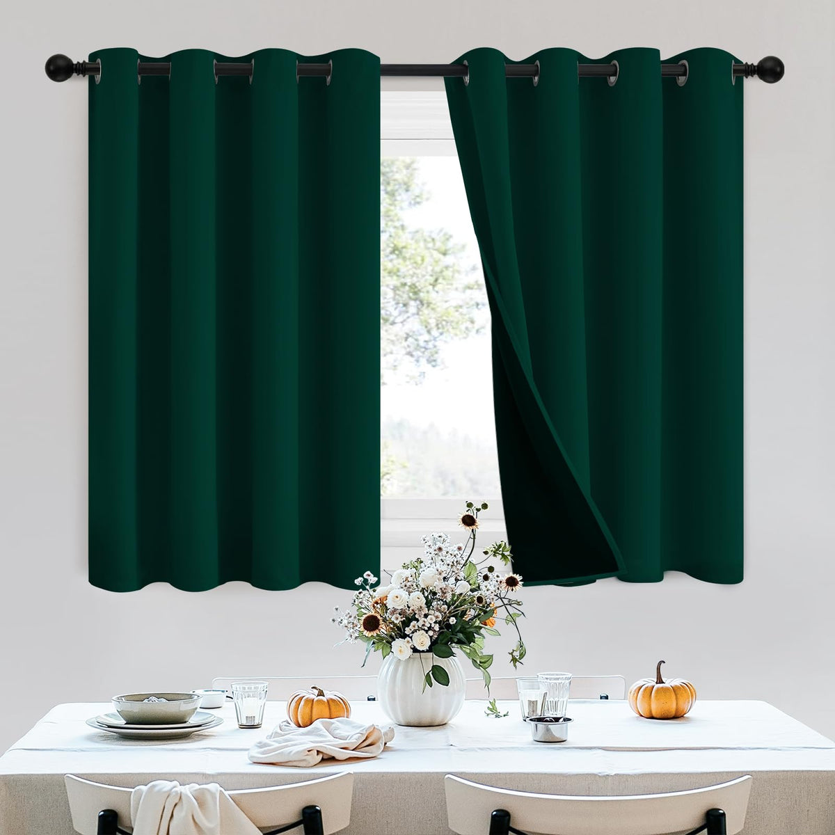 SimpleHome Cream 100% Blackout Curtains Room Darkening Living Room 84 Inch