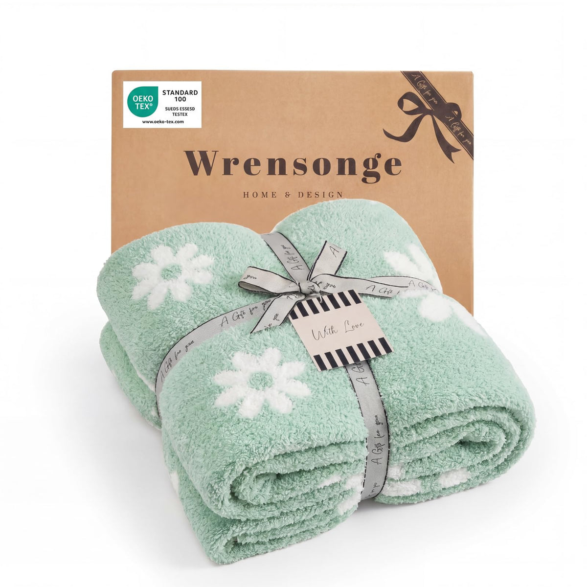 WRENSONGE Soft Checkered Throw Blanket for Couch-Cozy Warm Knitted Blankets