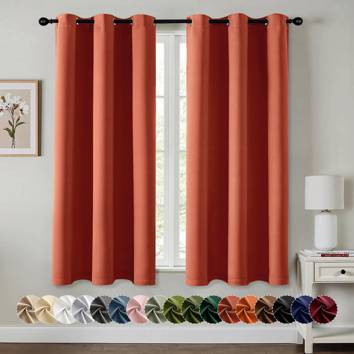 MIULEE Blackout Curtains for Bedroom 2 Panels 40 x 84 Inch Long Black