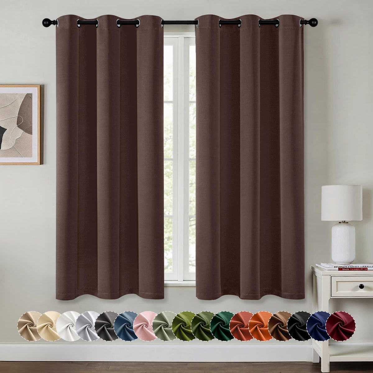 MIULEE Blackout Curtains for Bedroom 2 Panels 40 x 84 Inch Long Black