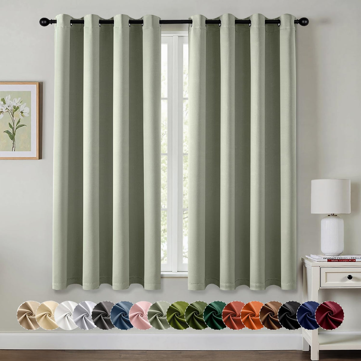 MIULEE Blackout Curtains for Bedroom 2 Panels 40 x 84 Inch Long Black