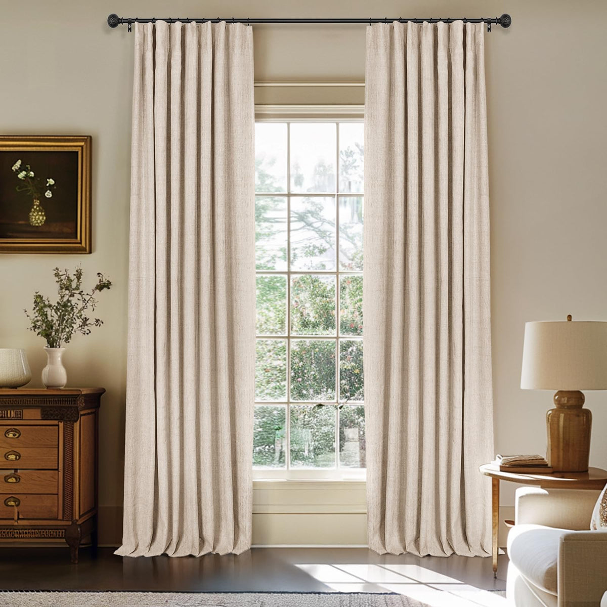 INOVADAY 100% Blackout Curtains for Bedroom Black Out Curtains 84 Inch Long