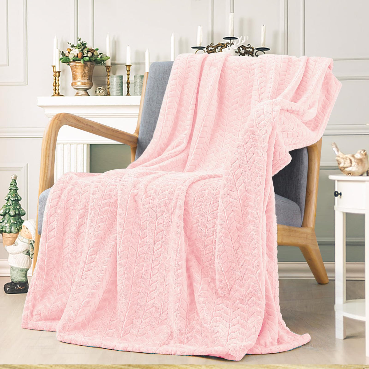 Inhand Fleece Throw Blanket, Super Soft Flannel Cozy for Adults, Washable Lightweight for Couch, Sofa, Bed, Office, Warm Plush for All Season, Green, 50"×60"