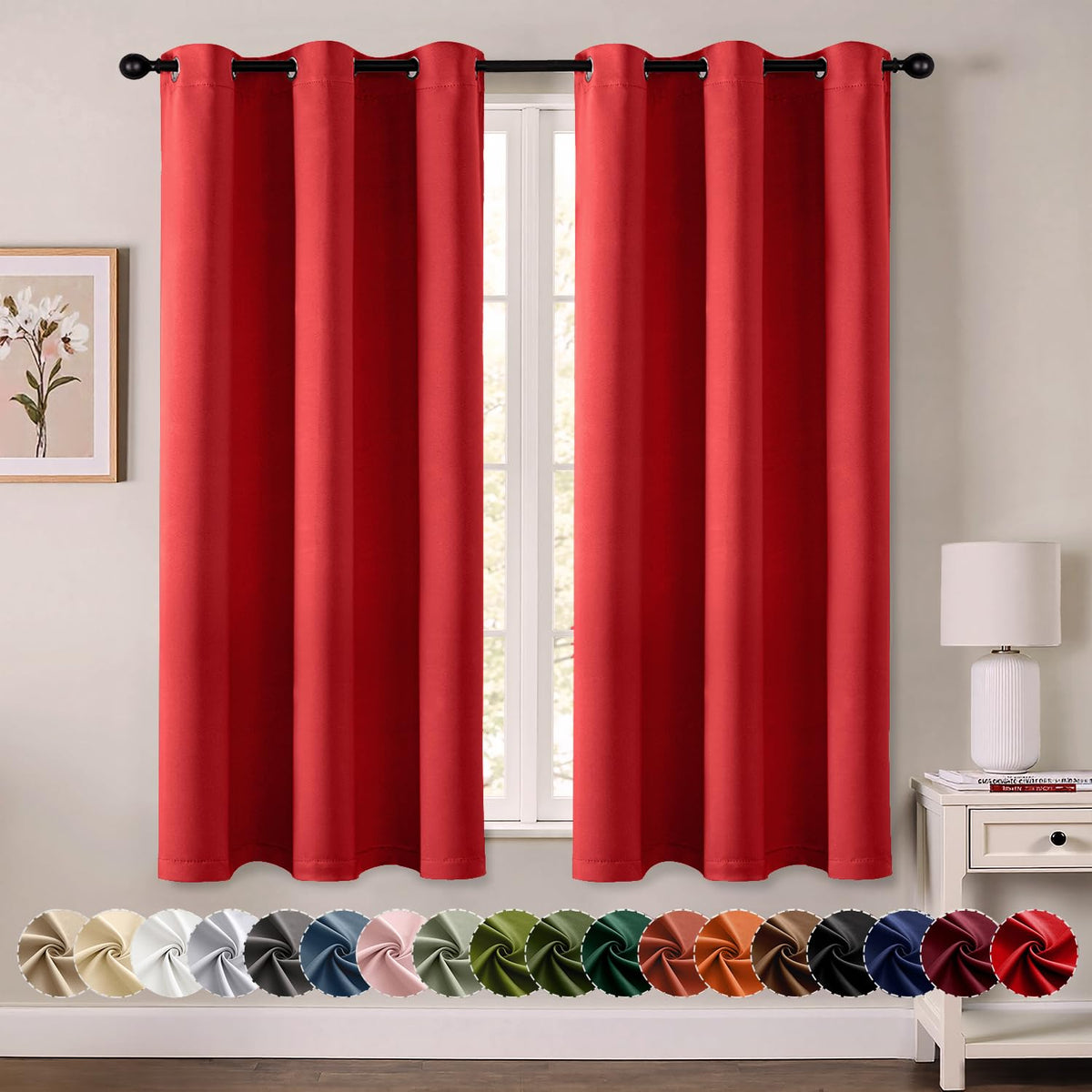 MIULEE Blackout Curtains for Bedroom 2 Panels 40 x 84 Inch Long Black