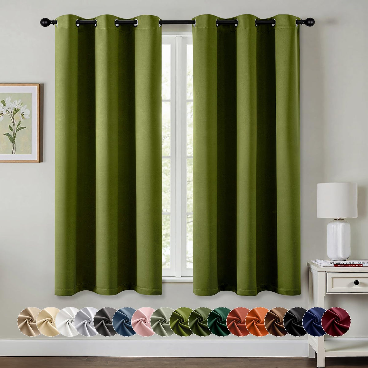 MIULEE Blackout Curtains for Bedroom 2 Panels 40 x 84 Inch Long Black