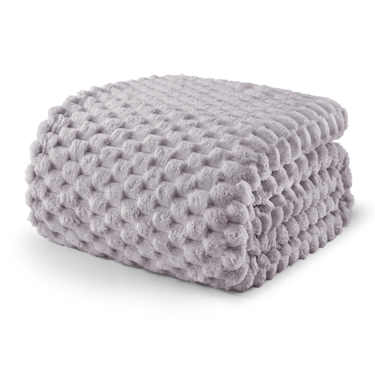 Exclusivo Mezcla Large 3D Fleece Throw Blanket for Couch, Ivory