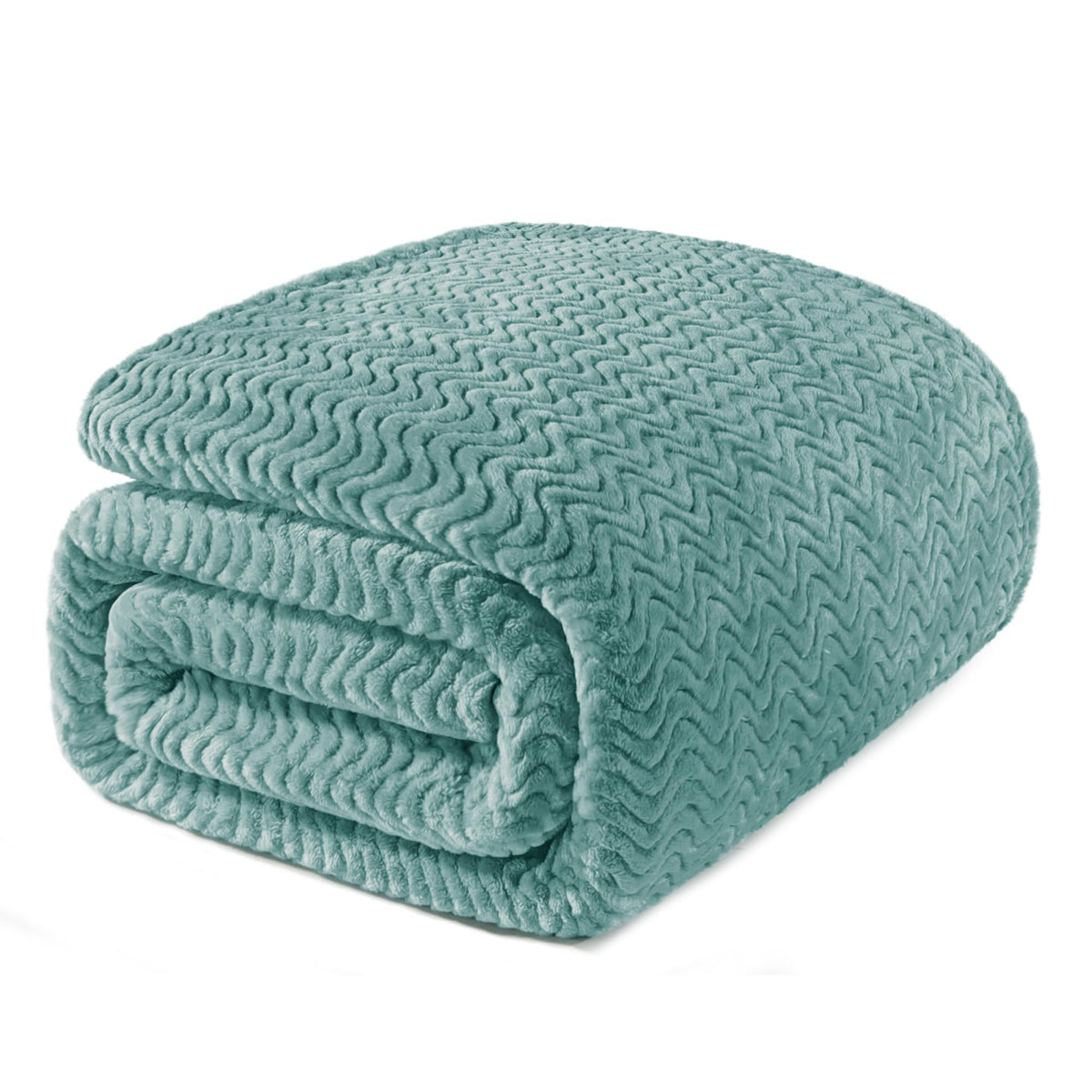 Exclusivo Mezcla Large Fleece Throw Blanket for Couch, Sofa, Celadon