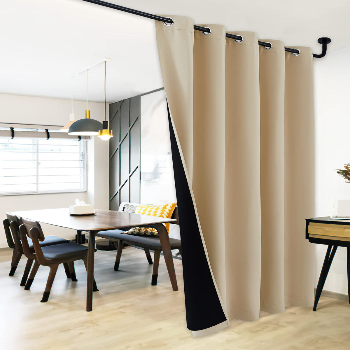 NICETOWN 100% Blackout Curtain 54 inches Long, Double-Deck Completely Blackout Window Treatment Thermal Insulated Lined Drape for Small Window (White, 1 PC, 52 inches Width Each Panel)