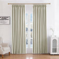 Linen 100% Blockout Curtains Pinch Pleated, 60W x 72L, 1 Panel