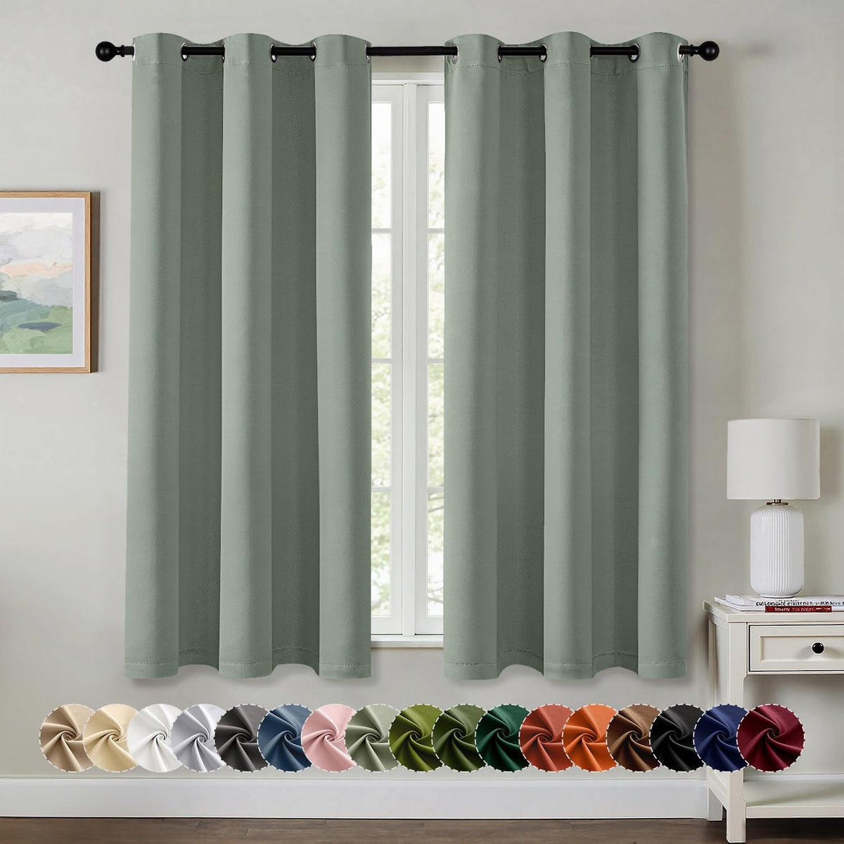 MIULEE Blackout Curtains for Bedroom 2 Panels 40 x 84 Inch Long Black