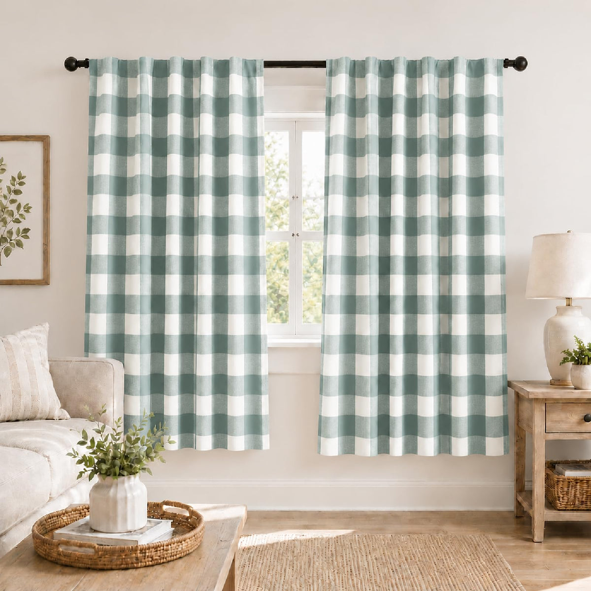 Blackout Curtains for Bedroom, Buffalo Plaid Curtains for Living Room
