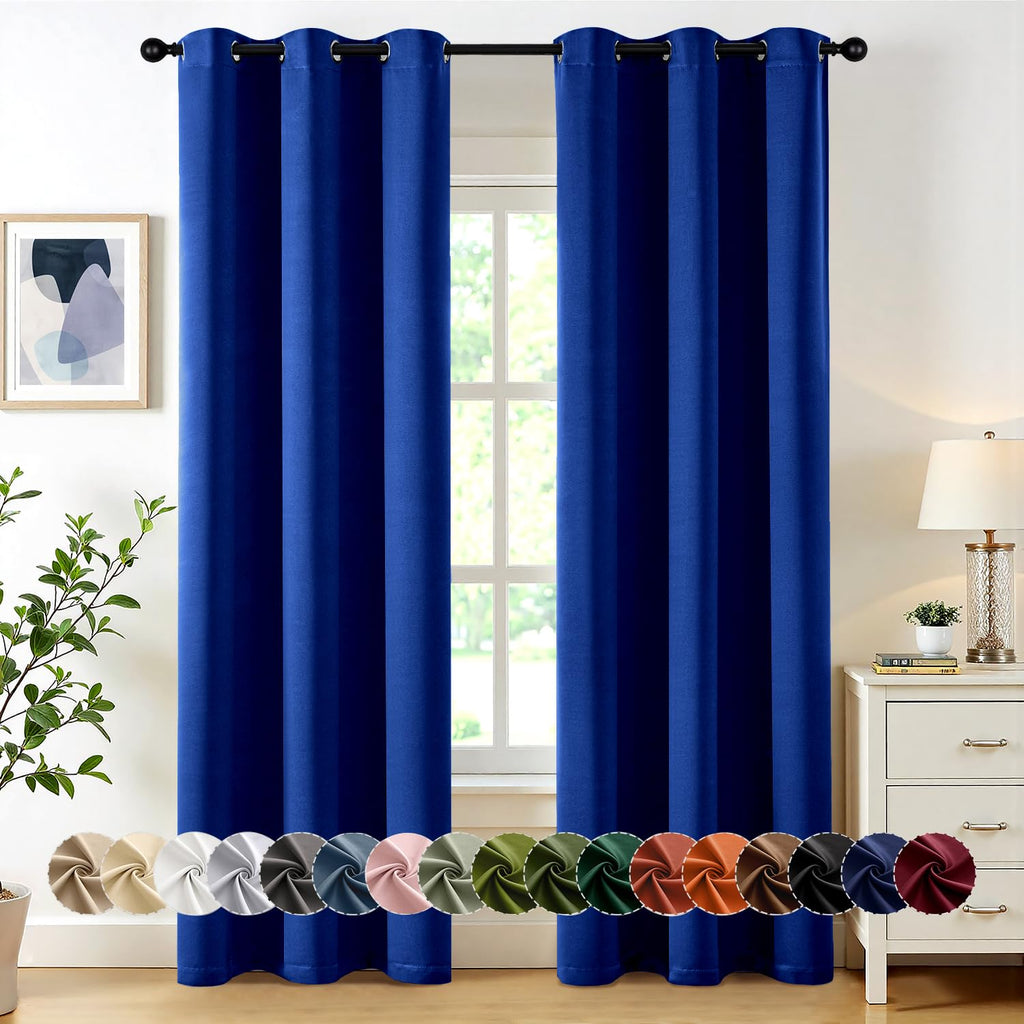 MIULEE Blackout Curtains for Bedroom 2 Panels 40 x 84 Inch Long Black