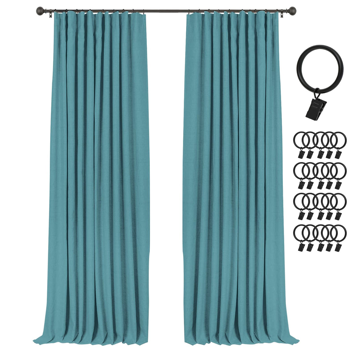 INOVADAY 100% Blackout Curtains for Bedroom Black Out Curtains 84 Inch Long