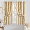 MIULEE Sage Green Double Layer Patterned Blackout Curtains 52" W x 84" L