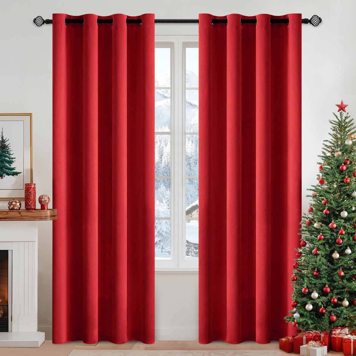 MIULEE Beige Blackout Bedroom Curtains Drapes 84 Inch Long 52"x84"