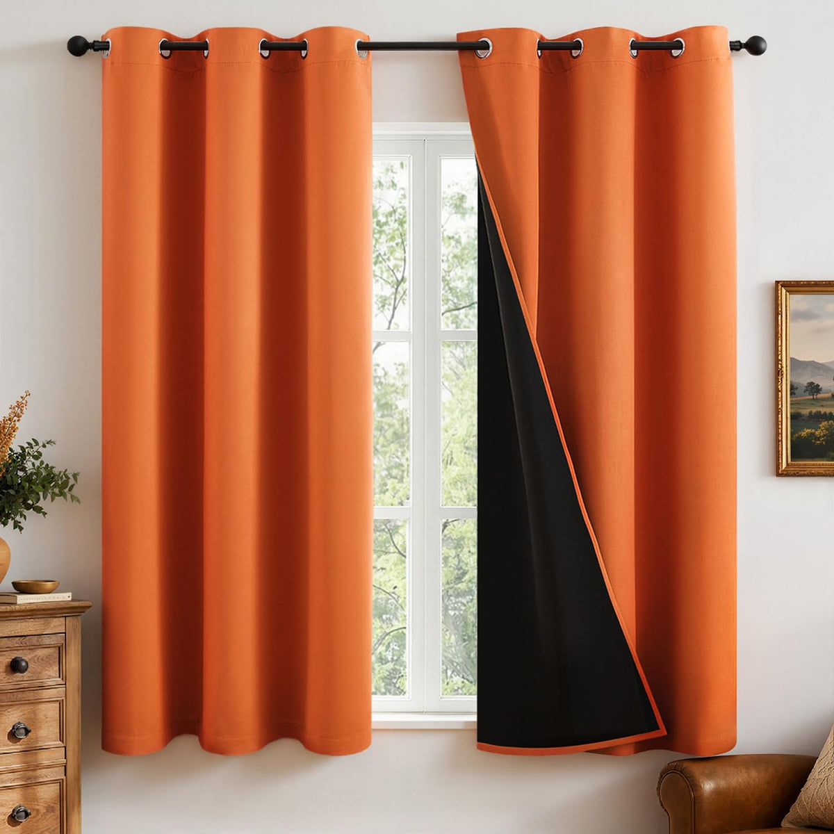 MIULEE Cream 100% Blackout Curtains for Bedroom 40x63 Inch Long