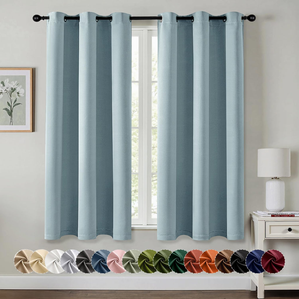 MIULEE Blackout Curtains for Bedroom 2 Panels 40 x 84 Inch Long Black
