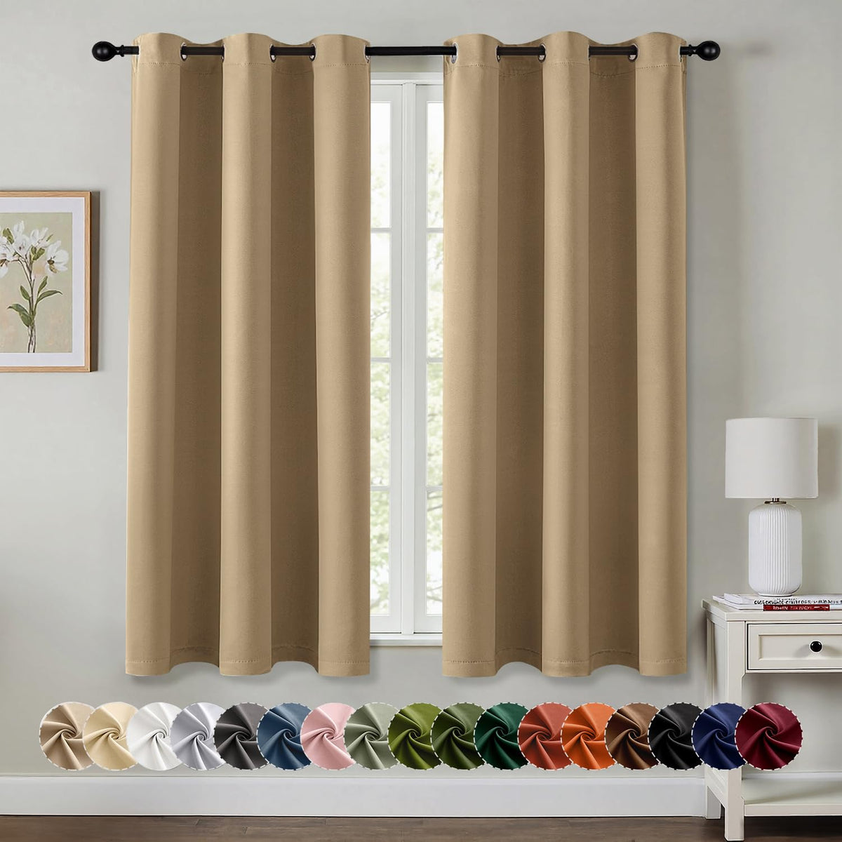 MIULEE Blackout Curtains for Bedroom 2 Panels 40 x 84 Inch Long Black