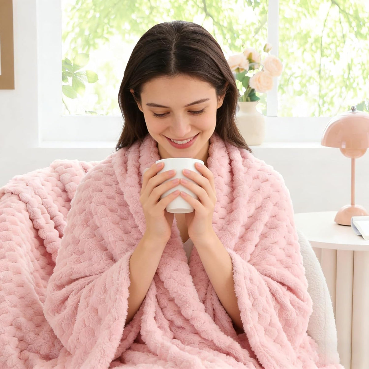 BEDELITE Pink Throw Blanket for Couch, Soft Cozy Gifts for Women, 50 * 60
